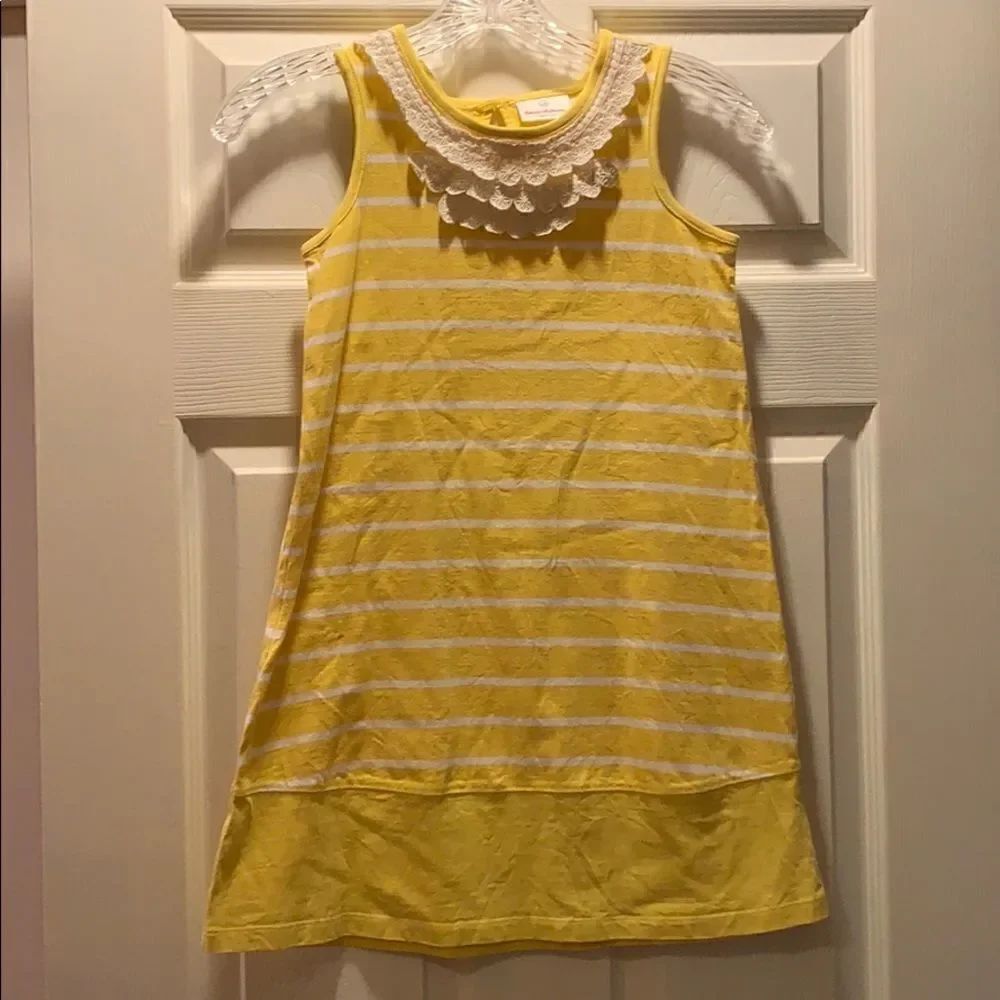 ✨Hanna Andersson Yellow & White Striped Shift dress